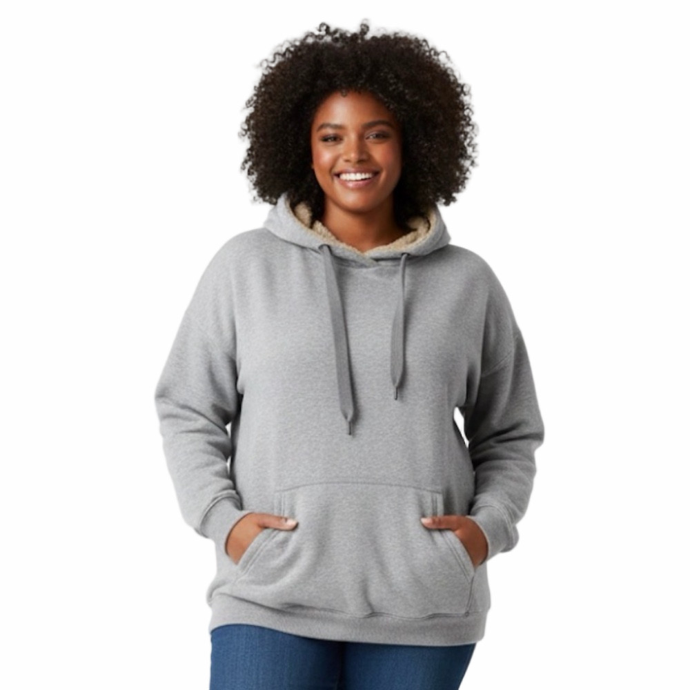 Aerie Oversized Hoodie Grey Sherpa Lined Hoodie Sweatshirt Pullover Hoodie Plus